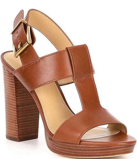 michael michael kors becker leather t-strap dress sandals|Michael Kors t strap pumps.